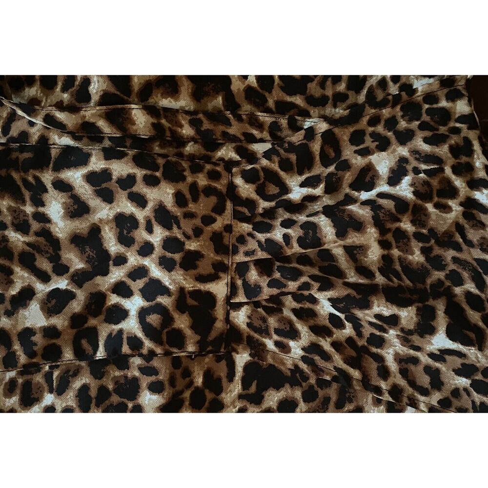 Kendall and Kylie Animal Print Sz S Wrap Dress Ruched Racer back Hi low Maxi - Picture 11 of 11